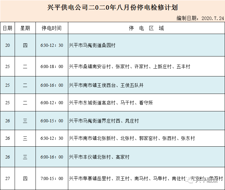 興平停電最新動態(tài)通知